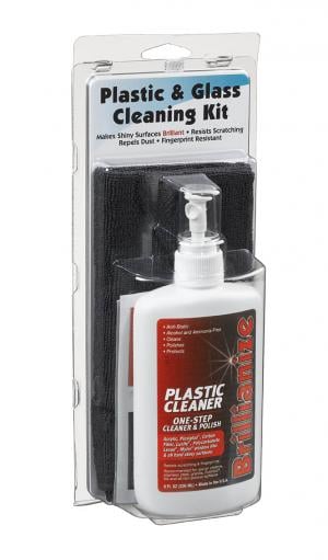 PLASTIC AND GLASS CLEANING KIT WITH KNIT MICROFIBER POLISHING CLOTH