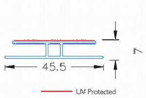 POLYCARBONATE CLEAR EXTRUDED DIVIDE H CHANNEL #201