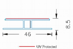 POLYCARBONATE CLEAR EXTRUDED DIVIDE H CHANNEL #202