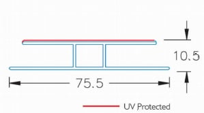 POLYCARBONATE CLEAR EXTRUDED DIVIDE H CHANNEL #203