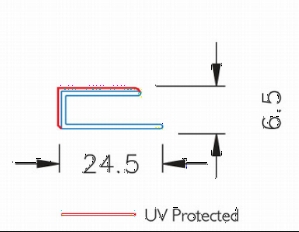 POLYCARBONATE CLEAR EXTRUDED ENDCAP U CHANNEL #212