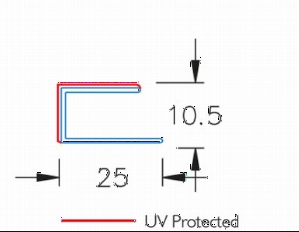 POLYCARBONATE CLEAR EXTRUDED ENDCAP U CHANNEL #214