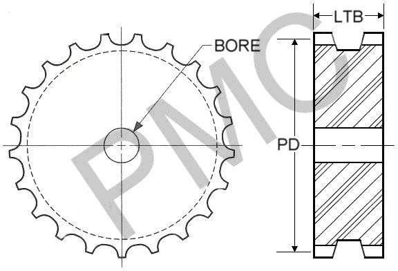 SPROCKET - FLAT-TOP CONVEYOR - 820 | UHMW - 19 TEETH - 1 1/4" MAX BORE - 4.610" PITCH DIA.