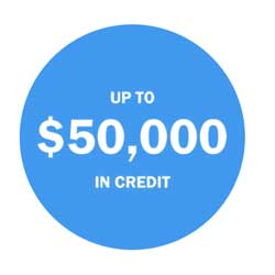 Up to $50,000 in credit.
