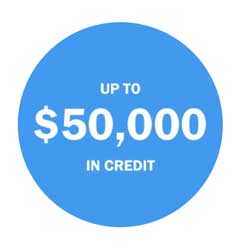 Up to $50,000 in credit.