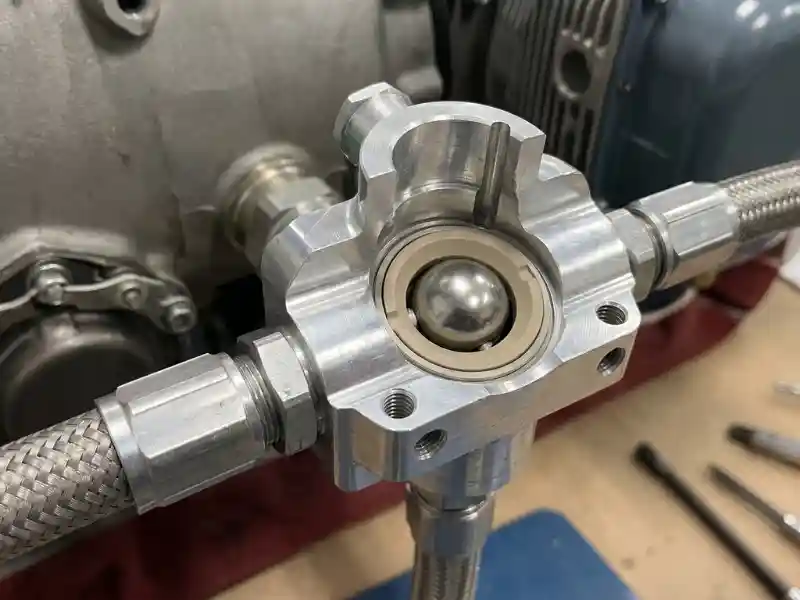 A valve seat made of PEEK plastic.