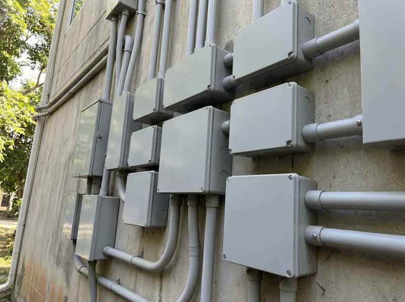 PVC junction boxes.