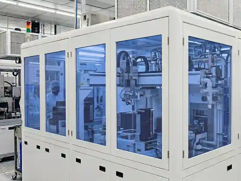 A viewing window made of LAM 2000 CPVC used in semiconductor processing machinery.