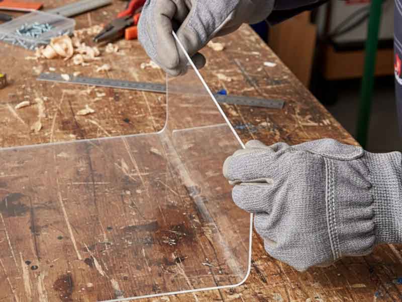 Bent acrylic sheet.
