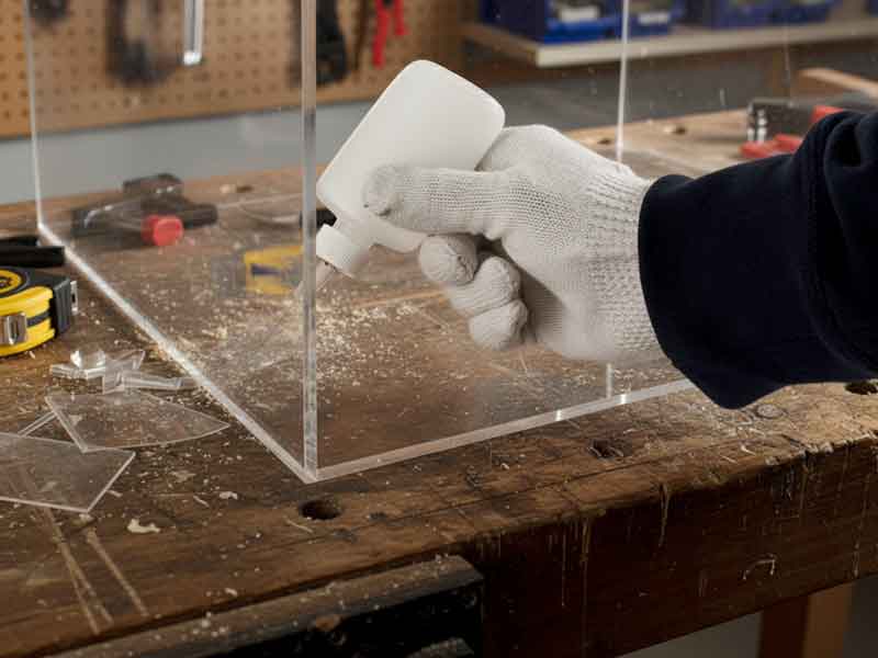 Acrylic can be glued in a variety of ways.