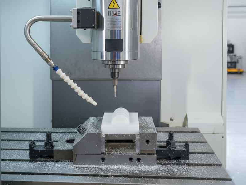 CNC machining of a custom ABS part.