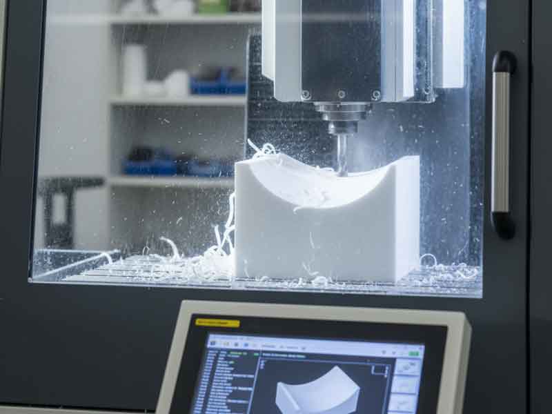 Computer controlled machining of an acetal sheet