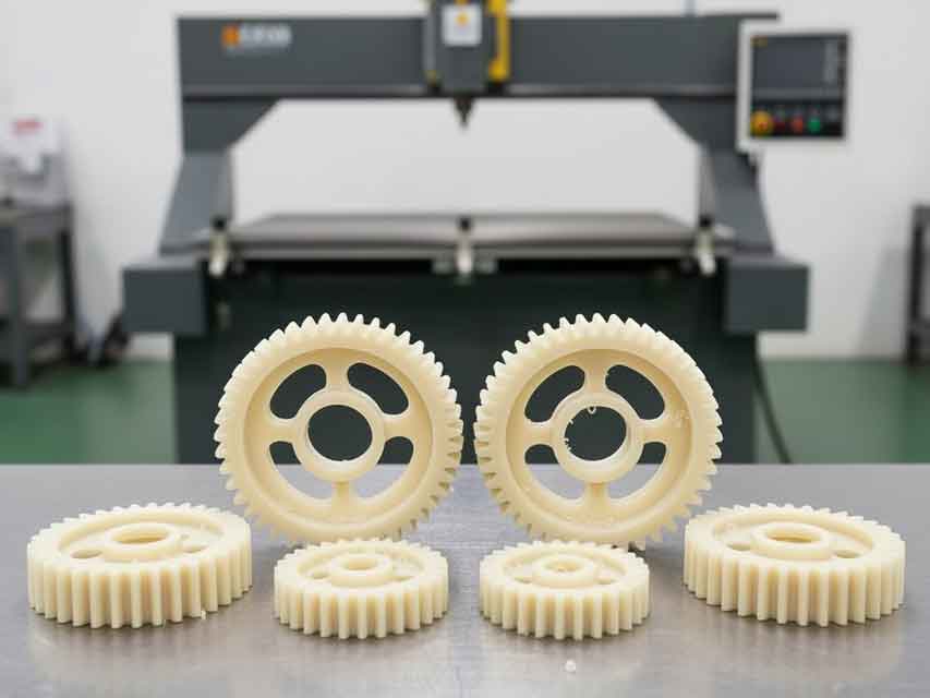 Machined nylon parts.