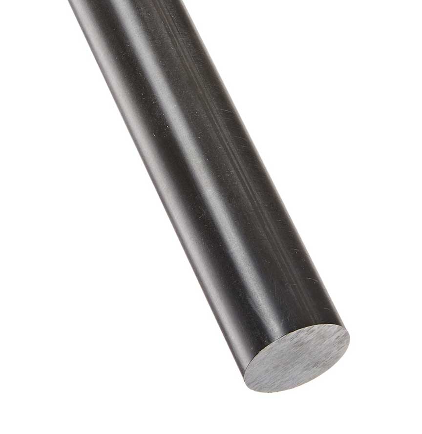 10 Length Black Color Acetal Copolymer Plastic Round Rod 2 Diameter