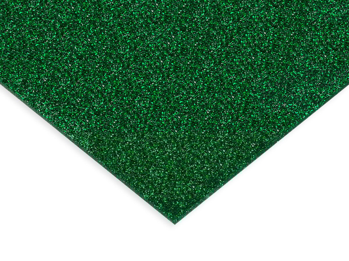 Acrylic Sheet Cut-to-Size | Green Glitter