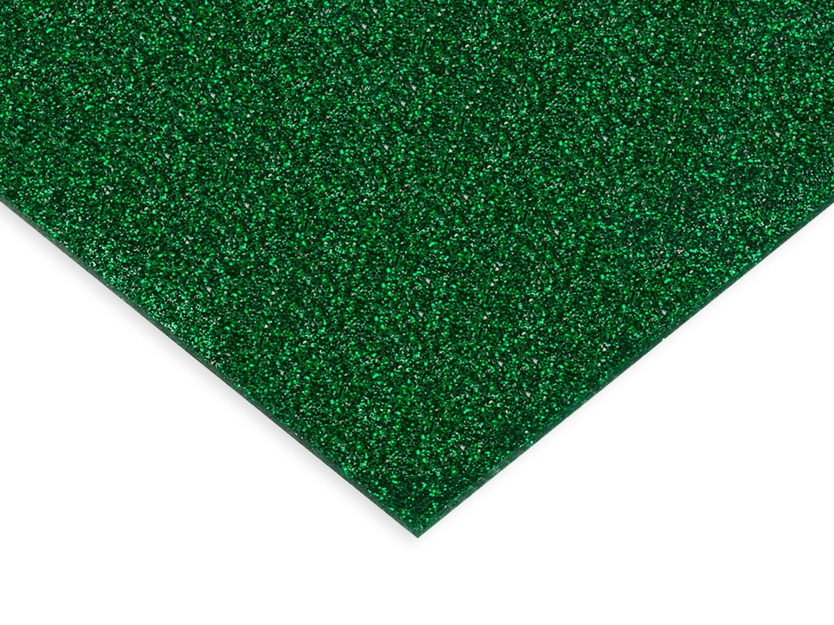 Acrylic Sheet Cut-to-Size | Green Glitter