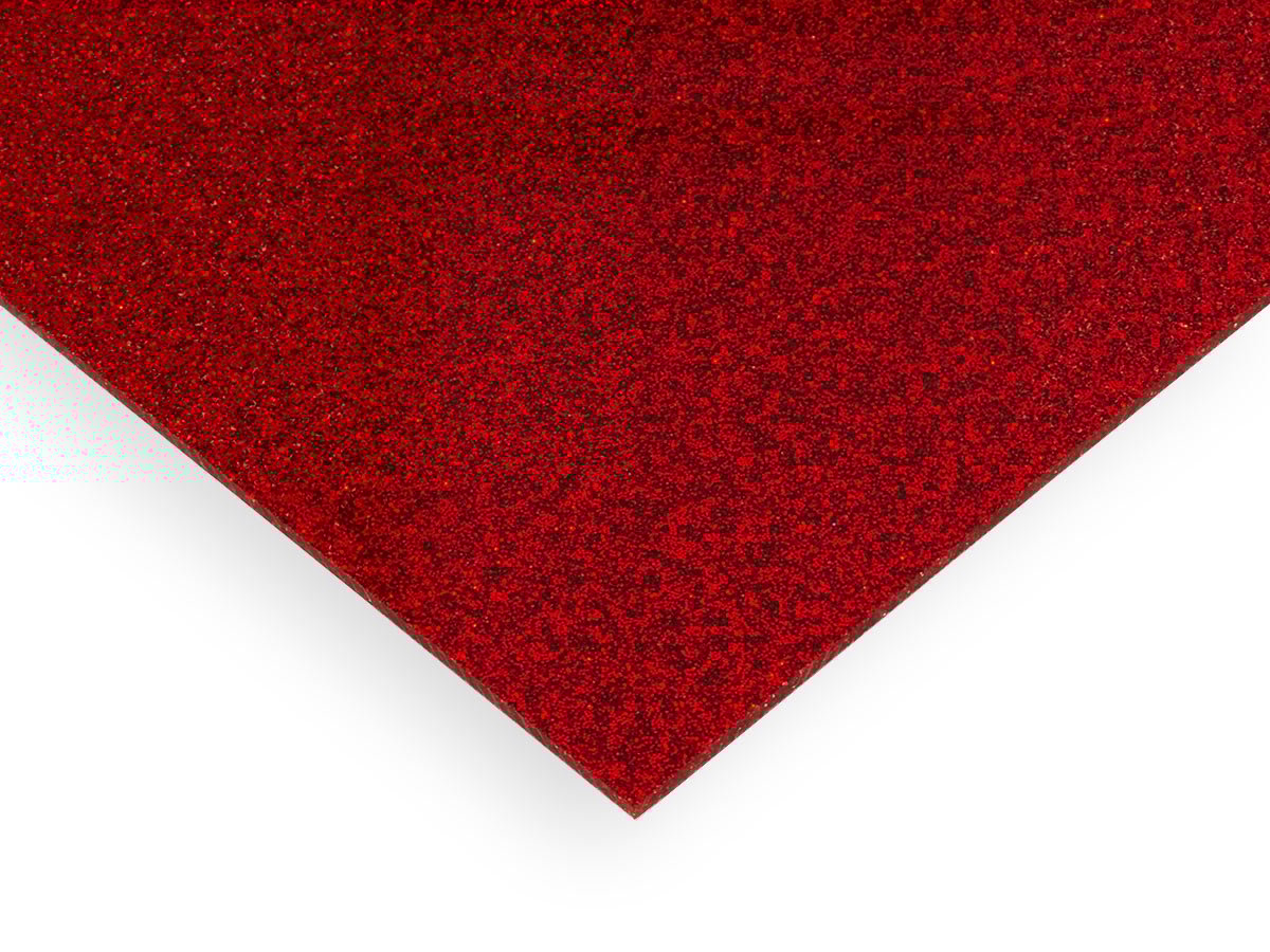 Acrylic Sheet Cut-to-Size | Red Glitter