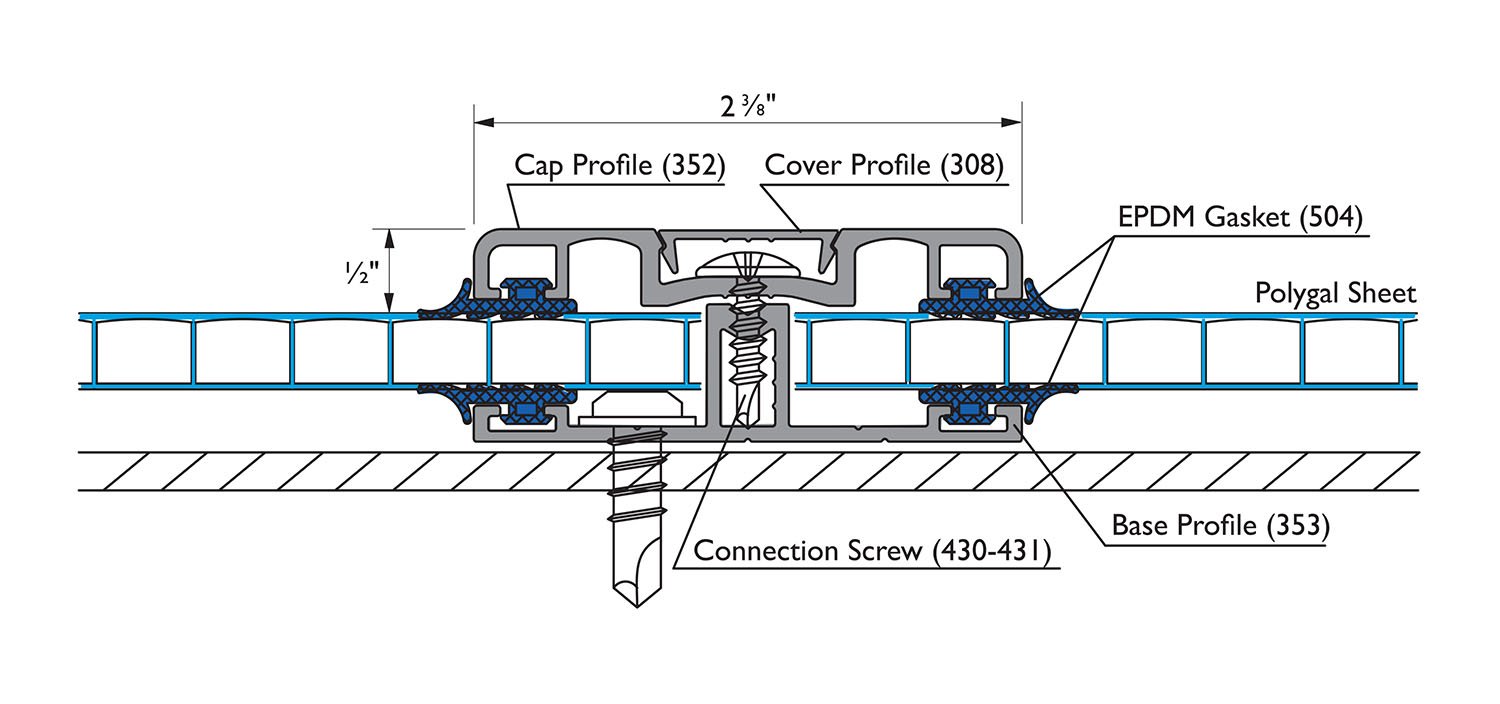 Polygal<sup>®</sup> Mega-Lock Aluminum Glazing System 6-16
