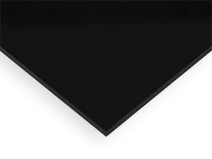 Plastic Sheet: 0.25 in Thick, 48 in W x 96 in L, Black, Opaque, 4,600 psi  Tensile Strength