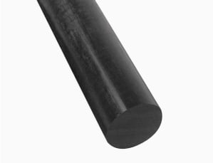 Nylon 6/6 Plastic Round Rod 2-1/4 Diameter 24 Length Black Color 