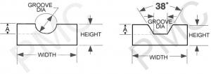 BELT GUIDE - TYPE R - UHMW | 3/16" BELT - .75" BASE - .38" HEIGHT - 10