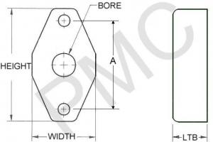 BEARING - FLANGE - 2 BOLT | UHMW 1/2" BORE