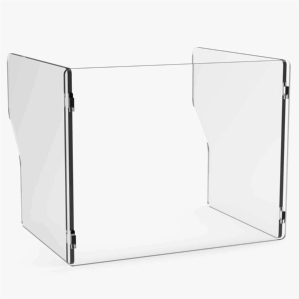 Clear Acrylic Plexiglass Shield for School Classroom Portable and Clear Protective Sneeze Guard 24W x 24H x 14D