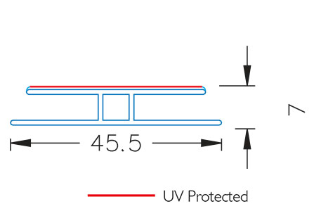 POLYCARBONATE CLEAR EXTRUDED DIVIDE H CHANNEL #201