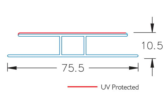 POLYCARBONATE CLEAR EXTRUDED DIVIDE H CHANNEL #203