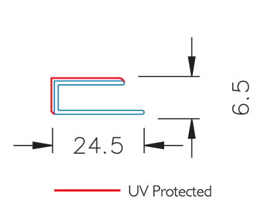 POLYCARBONATE CLEAR EXTRUDED ENDCAP U CHANNEL #212