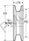 PULLEY - V BELT SHEAVES - A BELT - UHMW | 1.75" OD- 3/4" WIDTH - 1/4" STOCK BORE