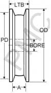 PULLEY - FLAT BELT - UHMW | 3" OD - 1" WIDTH - 1/4" STOCK BORE