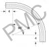 TRACK - 90 DEG. CORNERS - COMBINATION - TAB DESIGN W/ EXTENSIONS | UHMW - 18" STANDARD RADIUS - 4" W