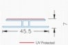 POLYCARBONATE CLEAR EXTRUDED DIVIDE H CHANNEL #201