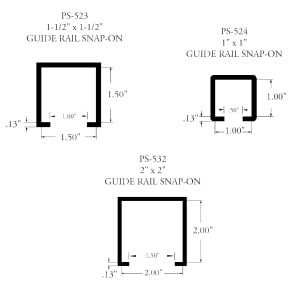 Natural UHMW Snap-On Square PS 523- 524- 532